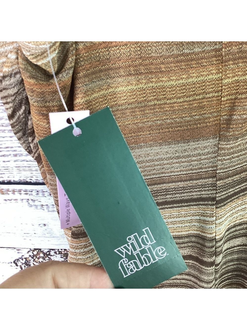 WILD FABLE SIZE S BROWN STRIPE SUMMER FALL DRESS NWT - Picture 11 of 13